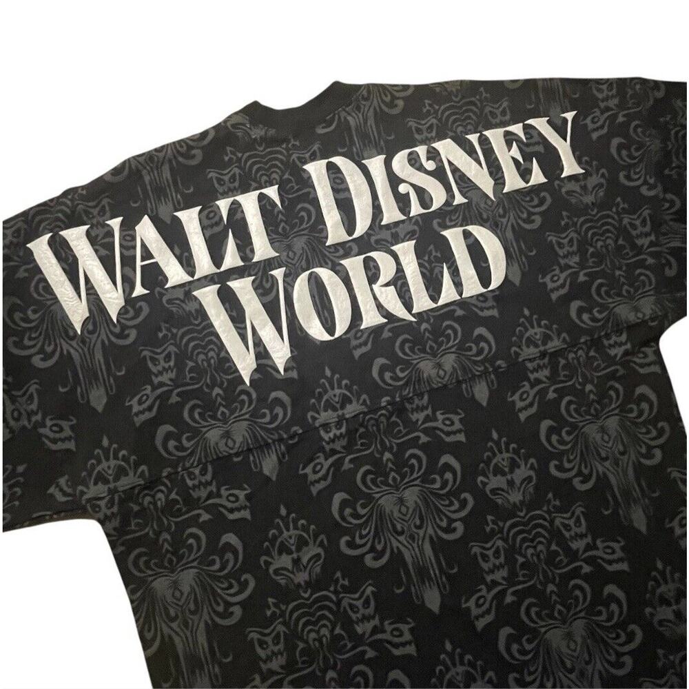 Walt Disney World Haunted Mansion Spirt Jersey Adults XS Glow In The Dark Black
